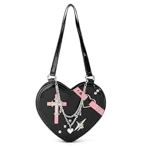 é Heart pouch shoulder strap bag pink KENSINGTON HEART X BODY Pink Leather Cross Body Bag by KURT